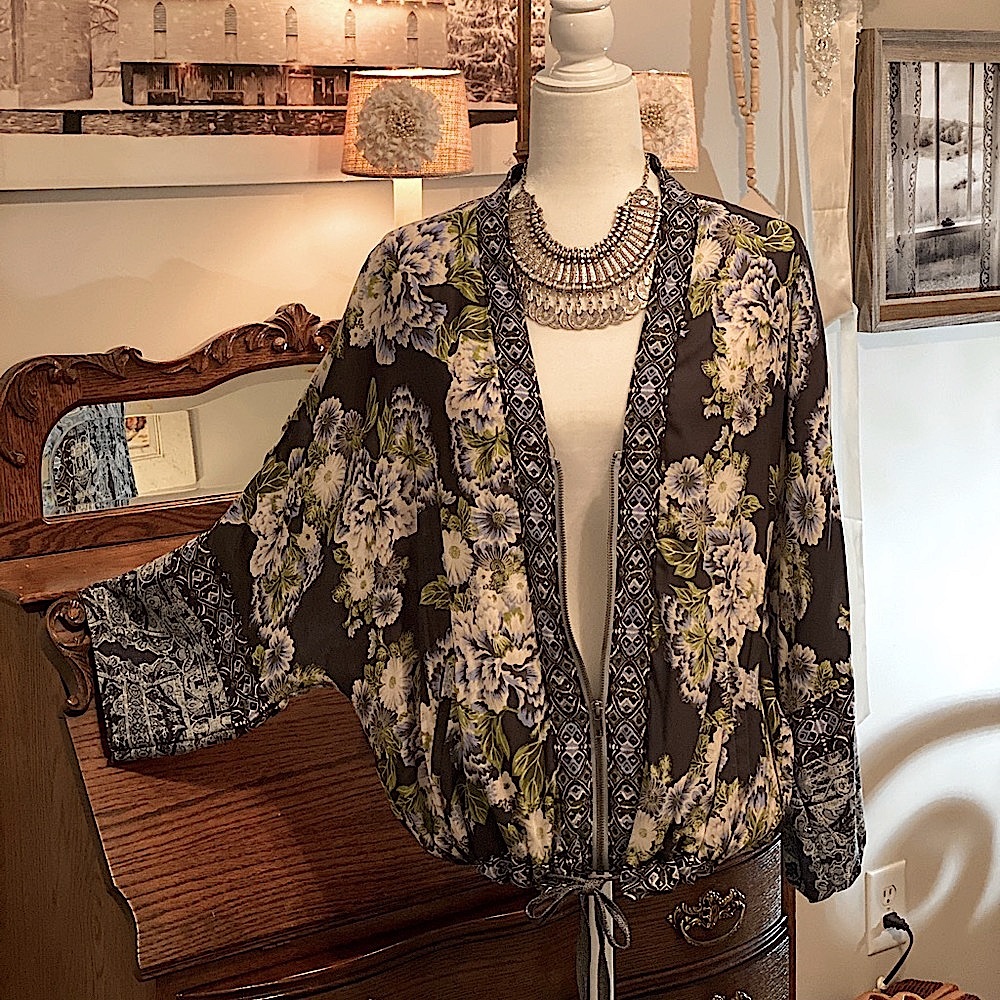 Free People Zip Up Blouse